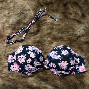 Floral Strapless Bikini Top